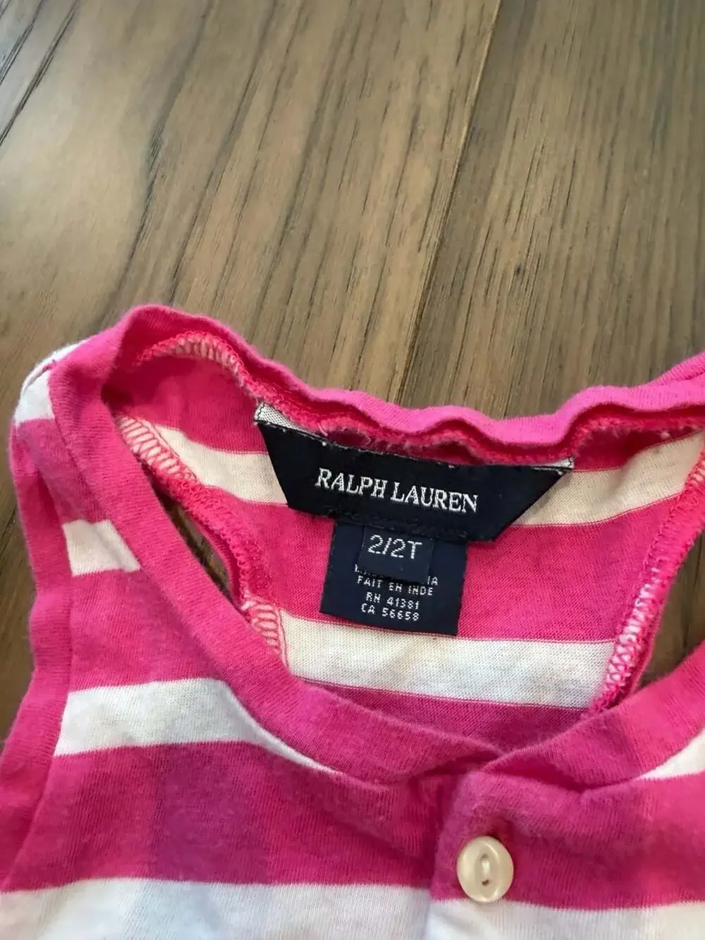 Ralph Lauren Pink and White Striped Tank Top 2T